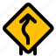 curve, road, signal, layout, signpost, traffic 