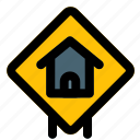 house, signpost, layout, traffic, signal, road
