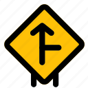 arrow, direction, right, road, signal, layout, signpost