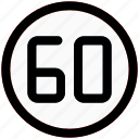 sixty, speed, signpost, layout, traffic, rules, signal