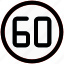 sixty, speed, signpost, layout, traffic, rules, signal 