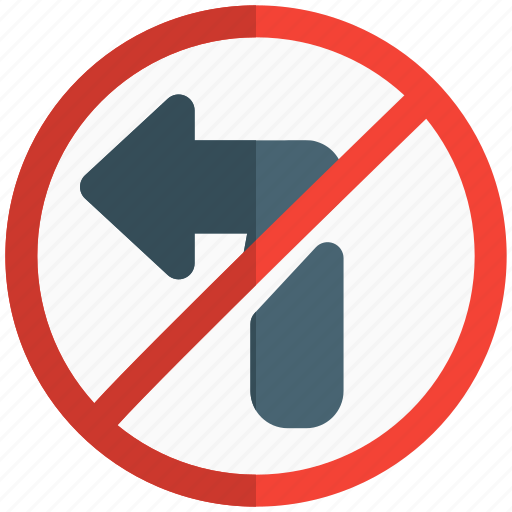 No, turn, left, prohibited, arrow icon - Download on Iconfinder