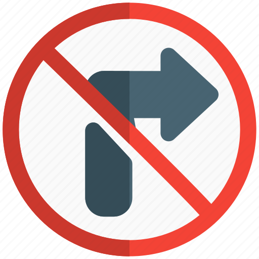 No, turn, right, prohibited, traffic icon - Download on Iconfinder