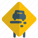 slippery, vehicle, warning, traffic