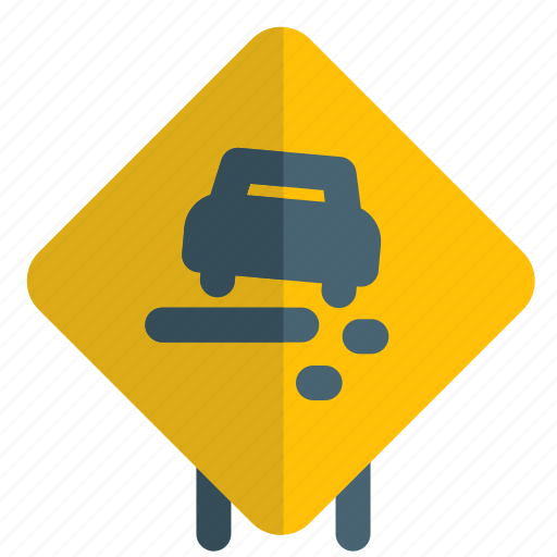 Slippery, vehicle, warning, traffic icon - Download on Iconfinder