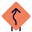 overtake, sign baord, road, highway, arrow 