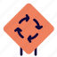 round, about, circle, arrows, traffic 