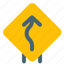 curve, route, location, navigation, signpost