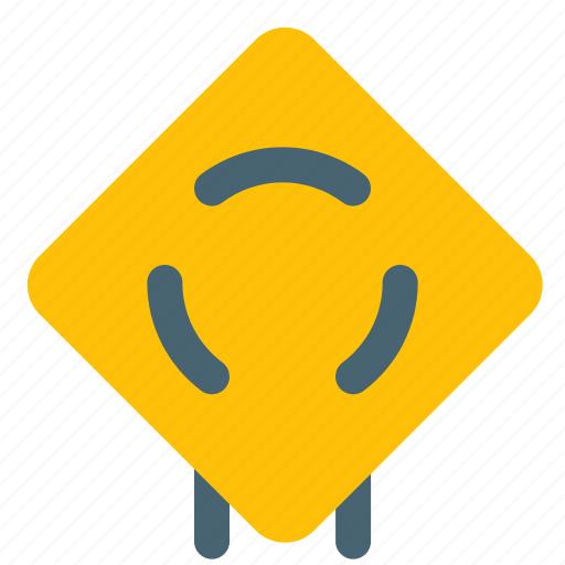 Roundabout, signboad, traffic, safety, road, signpost icon - Download on Iconfinder