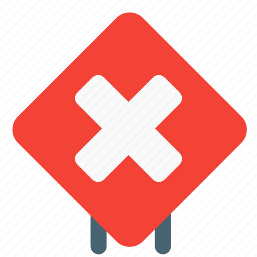 Crossed, road, blocked, traffic, safety, signboard icon - Download on Iconfinder