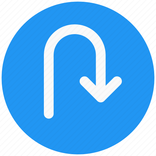 U-turn, direction, arrow, road, traffic, safety, signboard icon - Download on Iconfinder