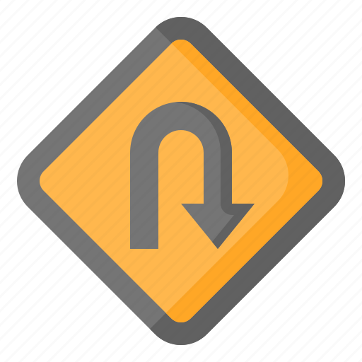 Turn, u turn, arrow, direction, traffic, sign, signaling icon - Download on Iconfinder