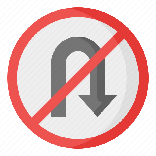No turn, no u turn, arrow, direction, traffic, sign, signaling icon - Download on Iconfinder