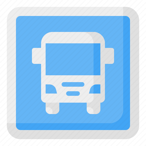 Bus stop, bus station, bus, traffic, road, sign, signaling icon - Download on Iconfinder