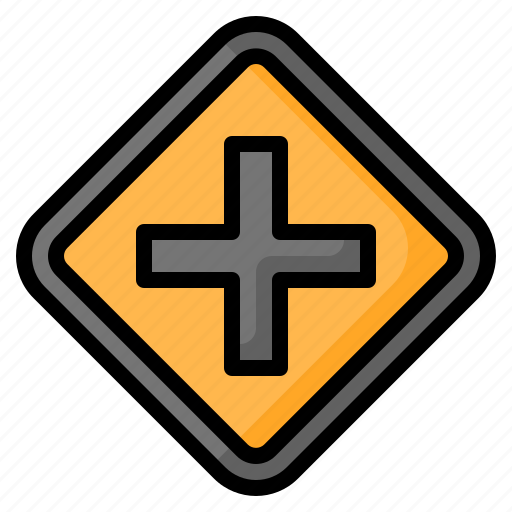 Intersection, crossroad, junction, traffic, road, sign, signaling icon - Download on Iconfinder