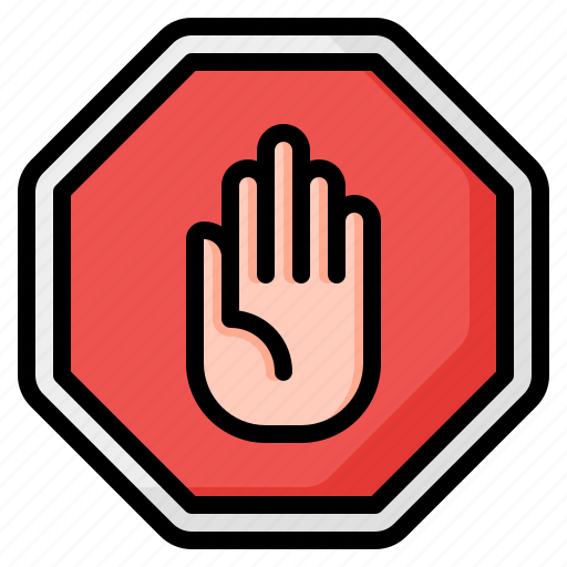 Stop, prohibition, forbidden, dont touch, hand, sign, signaling icon - Download on Iconfinder