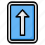 one way, straight, arrow, direction, traffic, sign, signaling 