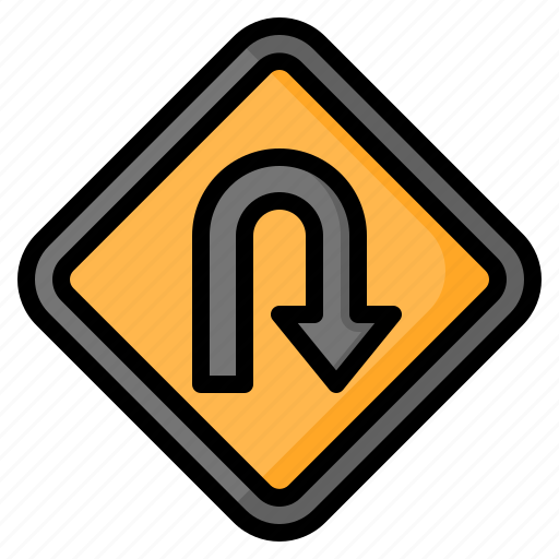 Turn, u turn, arrow, direction, traffic, sign, signaling icon - Download on Iconfinder