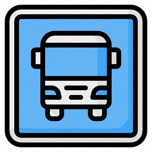 Bus stop, bus station, bus, traffic, road, sign, signaling icon - Download on Iconfinder