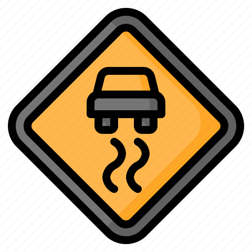 Slippery, skid, warning, traffic, road, sign, signaling icon - Download on Iconfinder
