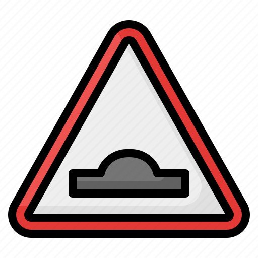 Hump, speed bump, warning, traffic, road, sign, signaling icon - Download on Iconfinder