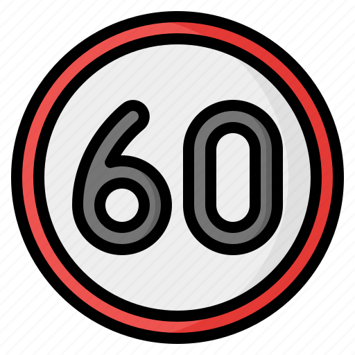 Speed, limit, sixty, traffic, road, sign, signaling icon - Download on Iconfinder