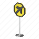 left, turn, sign, arrow, road 