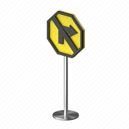 Right, turn, arrow, sign 3D illustration - Download on Iconfinder