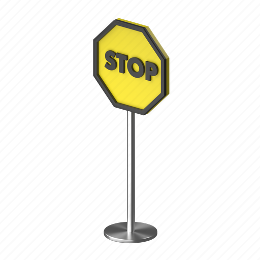 Stop, sign, road, traffic 3D illustration - Download on Iconfinder