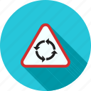 arrow, circle, road, round, sign, traffic