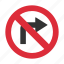 no right turn, prohibit, right turn, right turn prohibit, traffic sign 