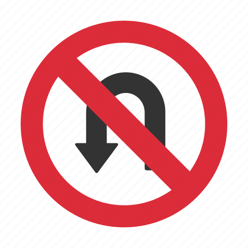 No u turn, prohibit, traffic sign, u turn, u turn prohibit icon - Download on Iconfinder