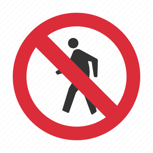 No pedestrian, pedestrian, pedestrian prohibit, prohibit, traffic sign icon - Download on Iconfinder