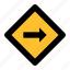 arrow, direction, navigation, right, sign, traffic 