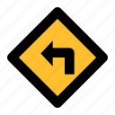 arrow, direction, navigation, sign, traffic, turn left 