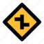 arrow, crossroad, direction, navigation, sign, traffic 