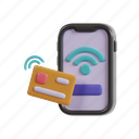 contactless, payment, 3d icon, 3d render, 3d transaction, transaction, contact less, mobile payment, mobile banking, card, credit card, mobile, internet, transfer, app, gadget, connection, touchscreen, online, banking, wifi 