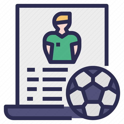 Striker, profile, document, player profile, football player, soccer player, player data icon - Download on Iconfinder