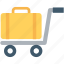 briefcase, cart, hotel trolley, luggage, trolley 