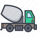 concrete mixer, construction equipment, construction vehicle, industrial transport, truck 