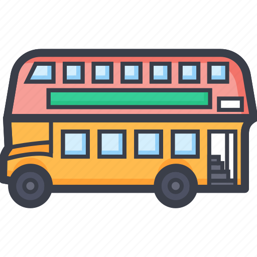 Bus, double bus, double decker, transport, vehicle icon - Download on Iconfinder