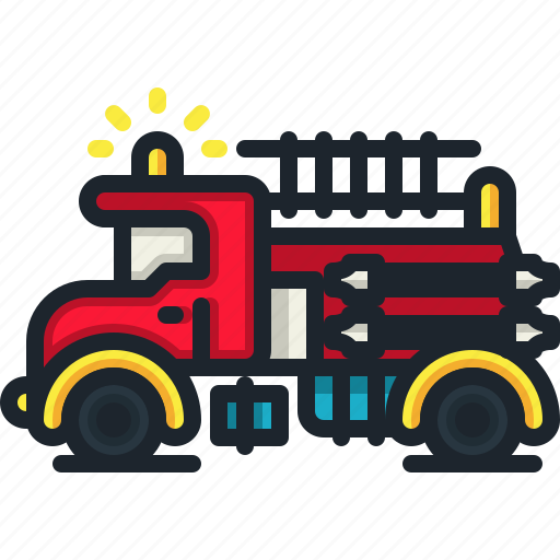 Fire, truck, firefighter, car, emergency, automobile, vehicle icon - Download on Iconfinder