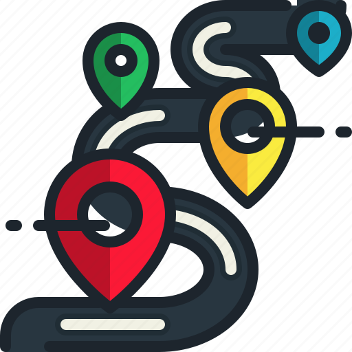 Navigation, location, pin, route, road, maps icon - Download on Iconfinder