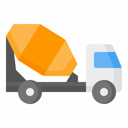 Concrete, cement, mixer, construction, truck, transport, transportation icon - Download on Iconfinder