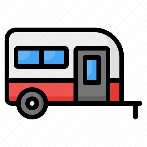 Caravan, trailer, camper, camping, van, transport, transportation icon - Download on Iconfinder