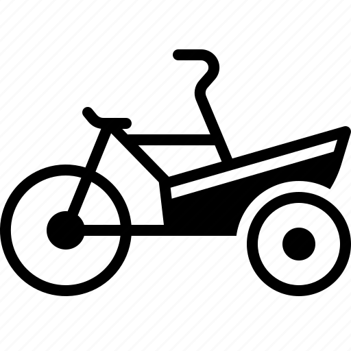 Cargo bike, cargo, rickshaw, tricycle, bakfiets, bicycle, carrier cycle icon - Download on Iconfinder