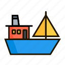 ark, barge, hoy, pleasure boat, scow, wherry, fishing