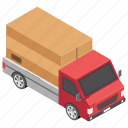 delivery truck, delivery van, distribution truck, freight truck, shipping truck, shipping vehicle 