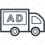 ad, advertising, advertising truck, commercial vehicle, distribution truck 