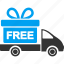 gift, free delivery, logistics, shipping car, transport, truck, warehouse vehicle 